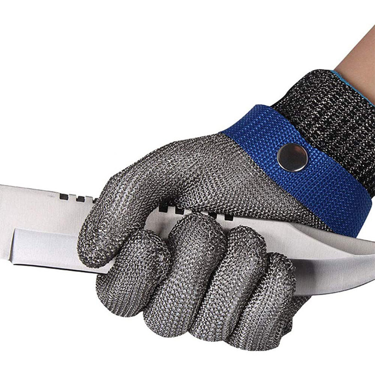 Anti Microbacterial Cut Resistant F Safety Stainless Steel Wire Mesh Meat Cut Gloves