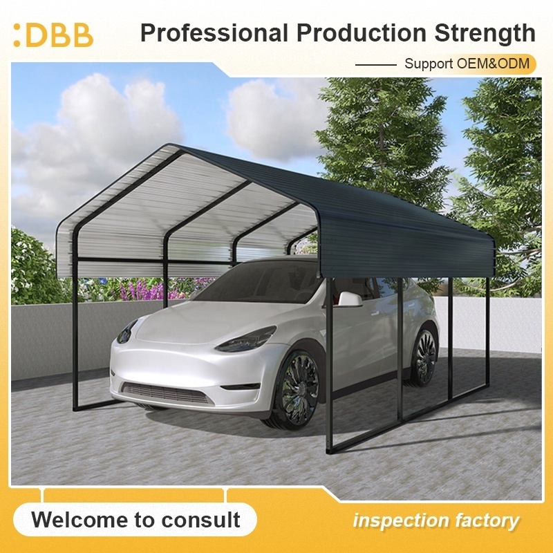 New Product Galvanized Steel 12Ft Garage Gable Roof Car Park Shelter Rain Shelter Car Canopy Carport