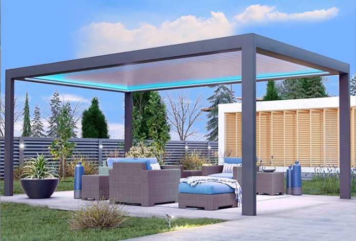 Oem Factory Price Garden Outdoor  Prefab Homes 3x4m Pergola Louver Patio Cover Gazebo Shade