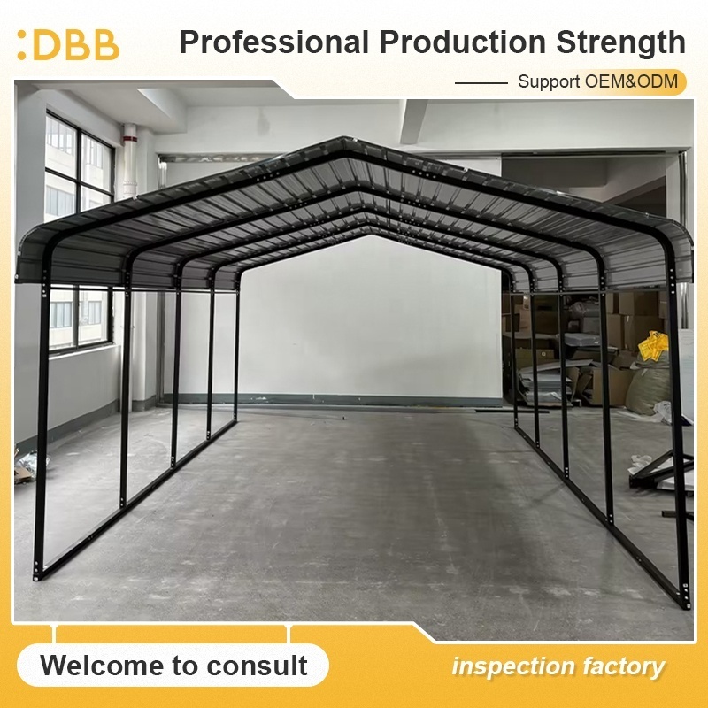 New Product Galvanized Steel 12Ft Garage Gable Roof Car Park Shelter Rain Shelter Car Canopy Carport