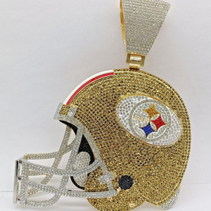 football Teams Buffalo Bills Helmet 6" / 8" Medallion Necklace Bling Pendant with necklace  Chain 23"