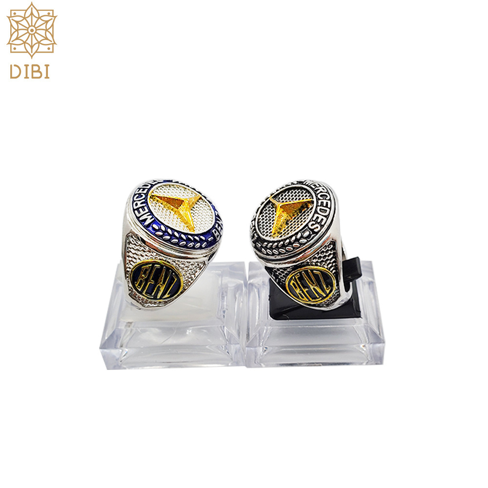 Design own ring with your car logo silver and golden plating softball USSSA custom made little  championship rings