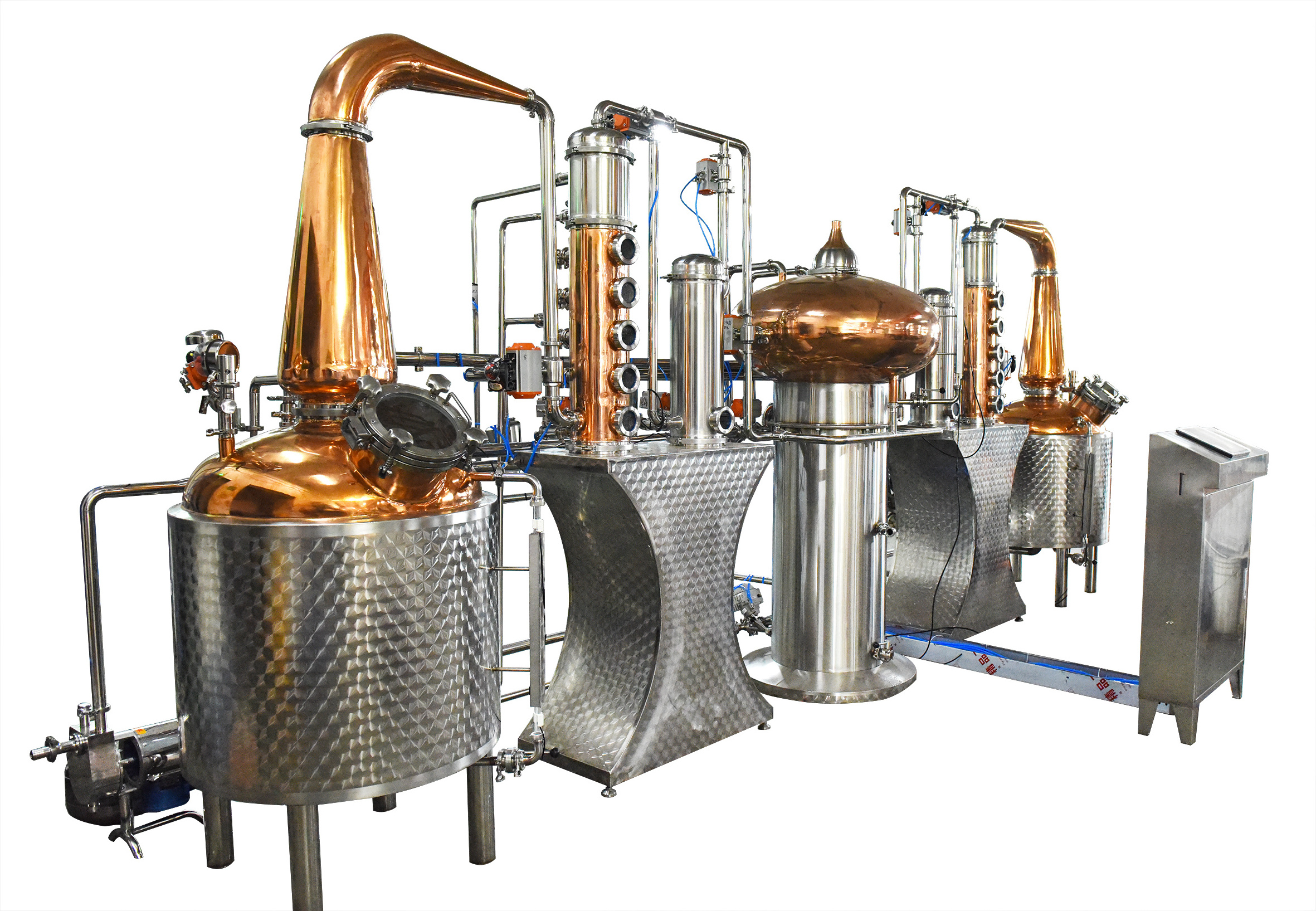 300 liters double pots alcohol whiskey copper distiller