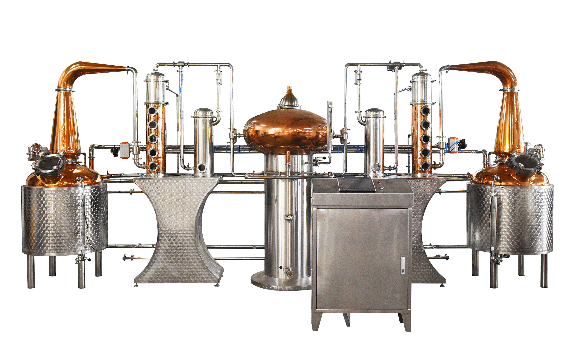 300 liters double pots alcohol whiskey copper distiller