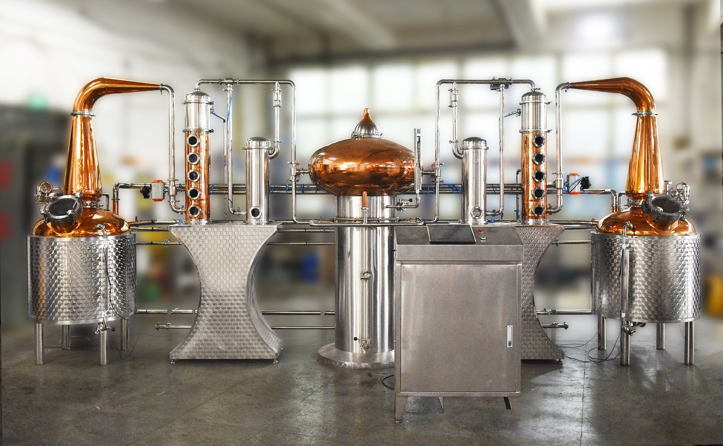 300 liters double pots alcohol whiskey copper distiller