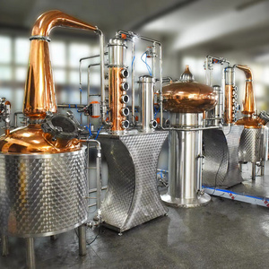 300 liters double pots alcohol whiskey copper distiller