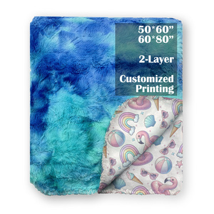 Double fleece fur Custom Weighted Print Super Soft fluffy Minky Fabric New Style Minky tie dye throws Bed Blanket for baby