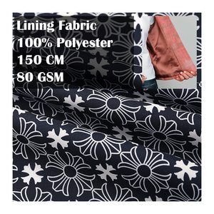 Custom pattern recycled eco-friendly microfiber fabric twill woven 100% polyester printed fabric for Clothing lining Luggage