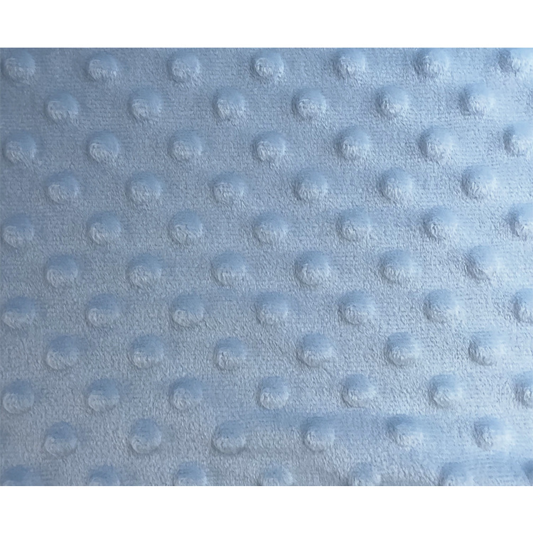 Plain Polyester Embossed Minky Dot Fabric Solid Cuddle Plush Fabric For Baby Blanket