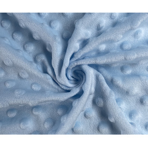 Plain Polyester Embossed Minky Dot Fabric Solid Cuddle Plush Fabric For Baby Blanket