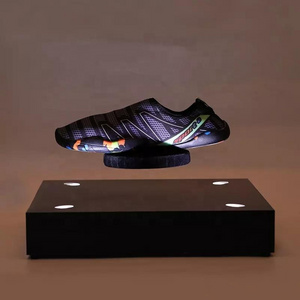 Acrylic Led Luminous Shoe Box Sneakers Magnetic Levitation Floating Shoe Stand Display Racks