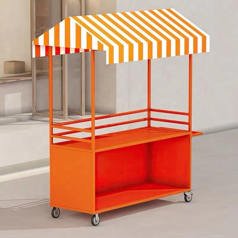 Customized Outdoor Iron Commodity Display Candy Cart Trolley for Wedding