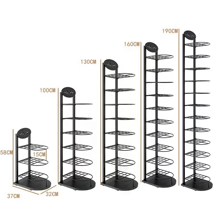 Hot Sale Single Sided Retail Fitted Sun Straw Trucker Hat Vertical Metal Stand Display Stand Racks