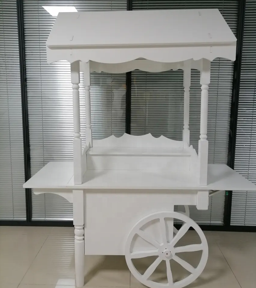 Factory Direct Wedding Candy Cart Display Wooden Folding Cart With Wheels For Children Display Racks Party Decor Cake Candy Cart