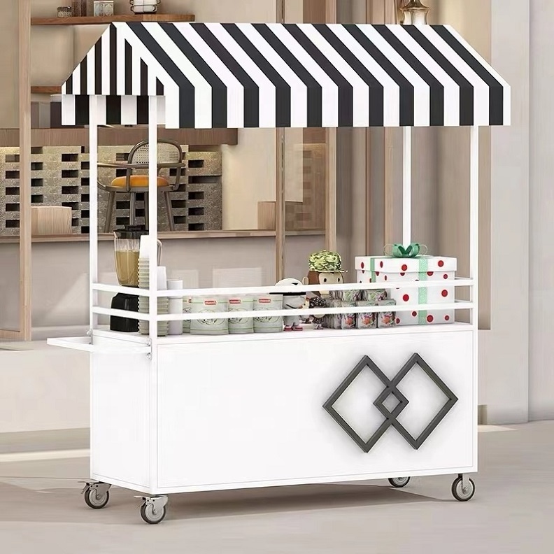 Customized Outdoor Iron Commodity Display Candy Cart Trolley for Wedding