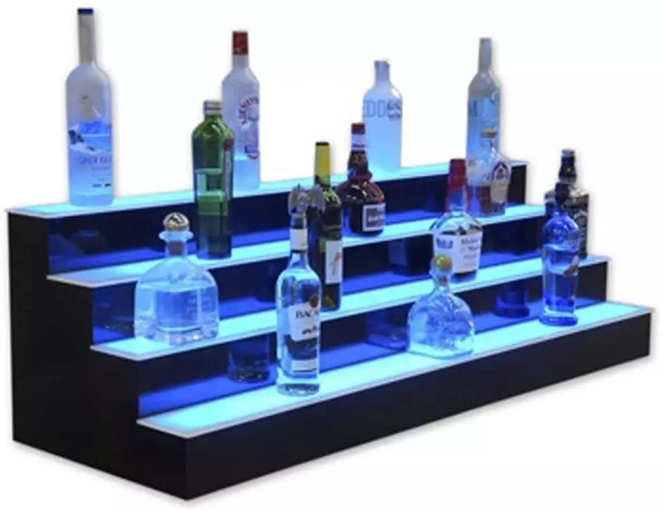 Led Acrylic Wall Mounted Wine Racks Bottle Presenter Wine Bottle Display Rack