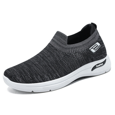 Fly Knitting Shoes Upper Mens Running Tennis Shoes Knitted Breathable Walking Athletic Shoes