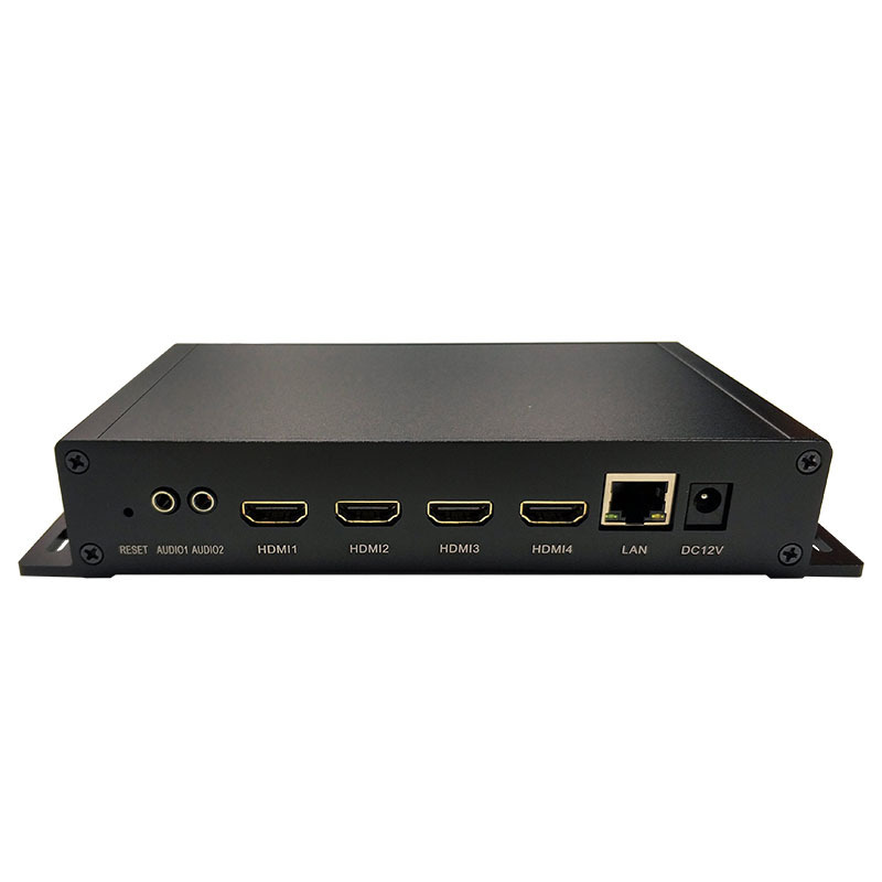 4 Channels H264 H265 HDMI Video IPTV 1080P 4K Network Live Encoder With SRT RTSP RTMP RTMPS HLS UDP For Facebook Streaming