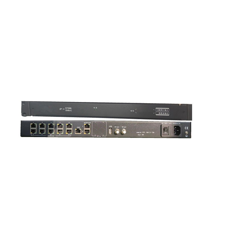 5 8 12 in 1 IP input to RF output IP QAM Modulator dvb-c digital tv multi channel modulator