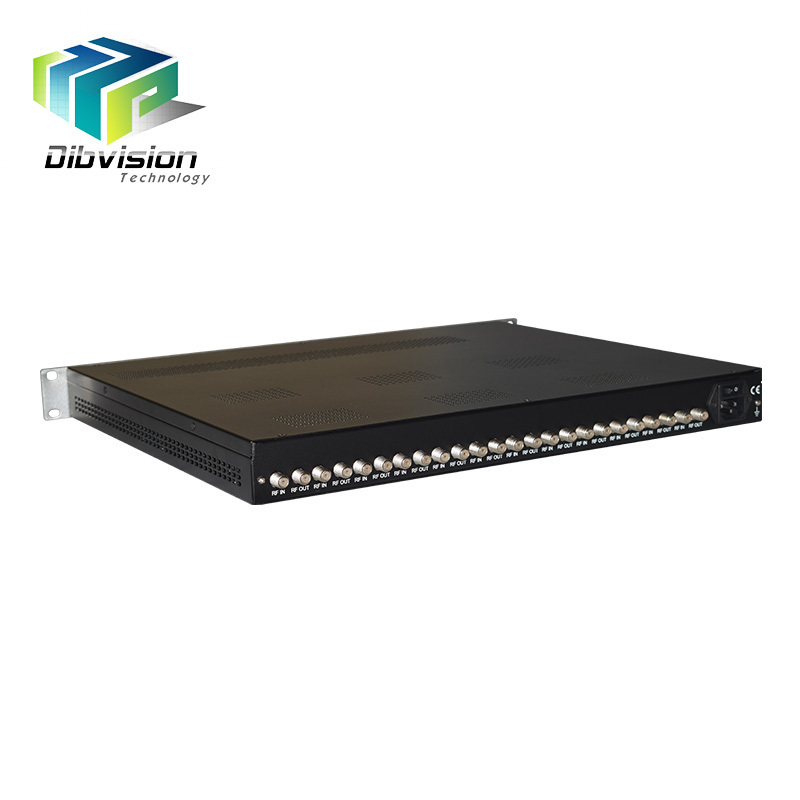 multi channel rf modulator 12 fta dvb-s tuner to rf dvb-t converter transmodulator hotel tv distribution