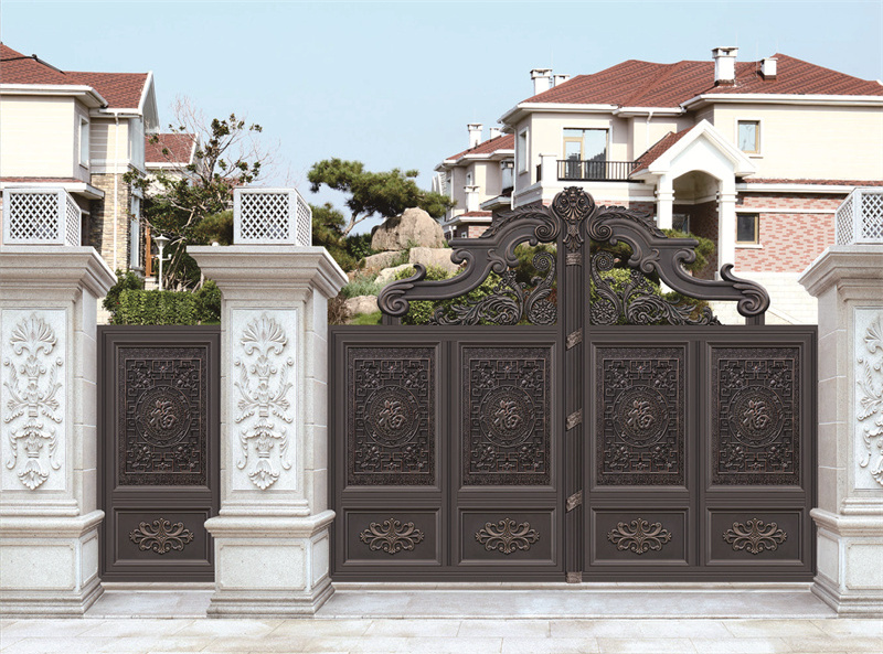 Manufacturer Price Pipe New Design Swing Driveway Gates Cast Aluminum Gate