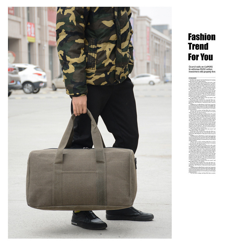 Fashion  large Capacity sports Canvas Travel duffel bag Move Outdoor Luggage Bags Overnight Duffle Bag