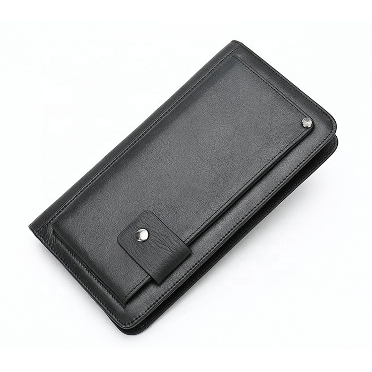 Wholesale custom design cowhide leather men's phone clutch bag purse