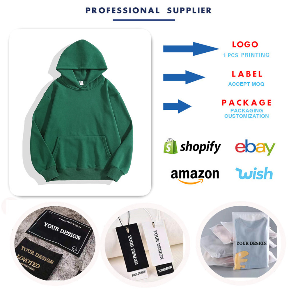 Wholesale 500 gsm Cotton Hoody Custom Hoodies Pullover Mens Oversized Heavyweight Hoodie