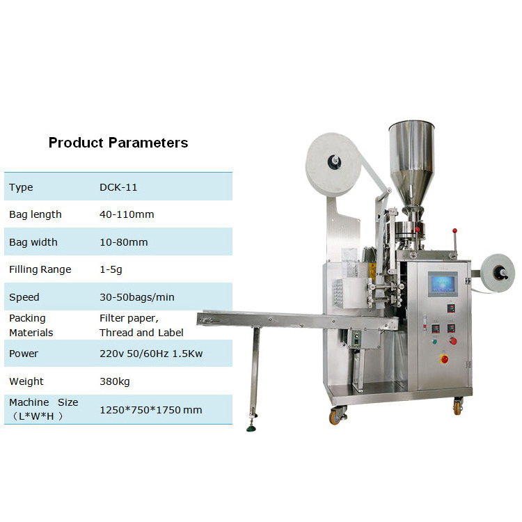 High Speed Factory Price Household Loose Leaf Tea Bag Packing Machine With Thread and Label