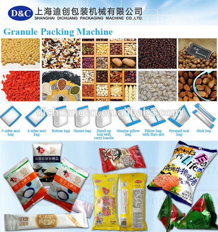 Granule Sugar Automatic Filling Sachet Small Food Nuts Grain Salt Pouch Packing Machine