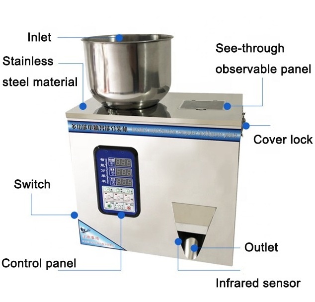 Automatic 10-500g Quantitative Tea Herb Spice Powder Small Weighing Packaging Machine Granule Powder Filling Machine