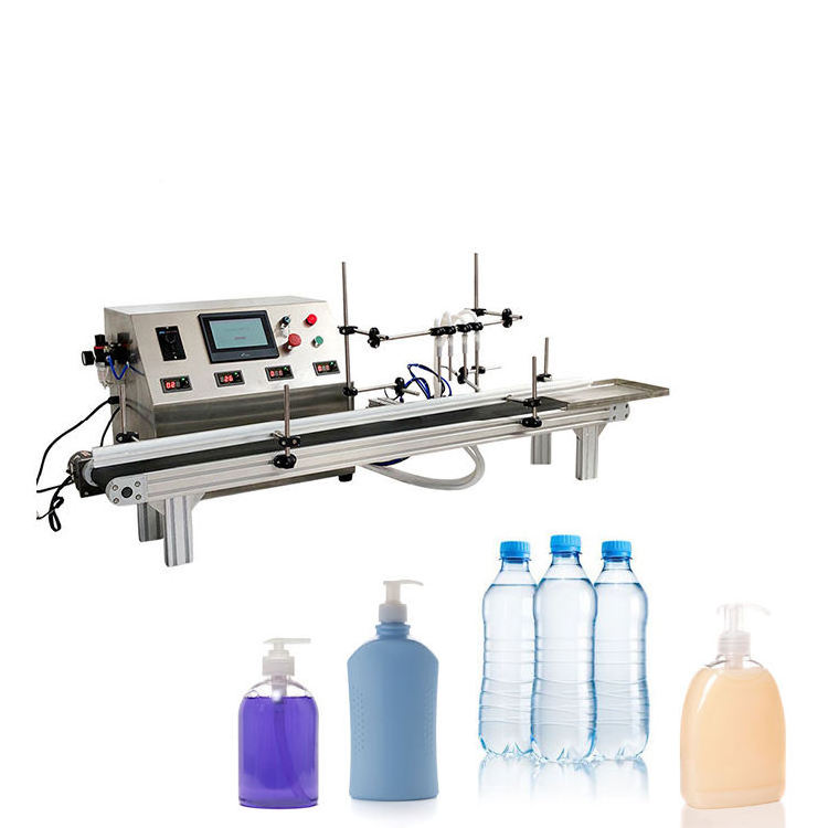 Four Head Diaphragm Pump Liquid Mineral Water Milk Wine Canning Machines Perfume Canner Oil Bottle Liquid Filling Machine