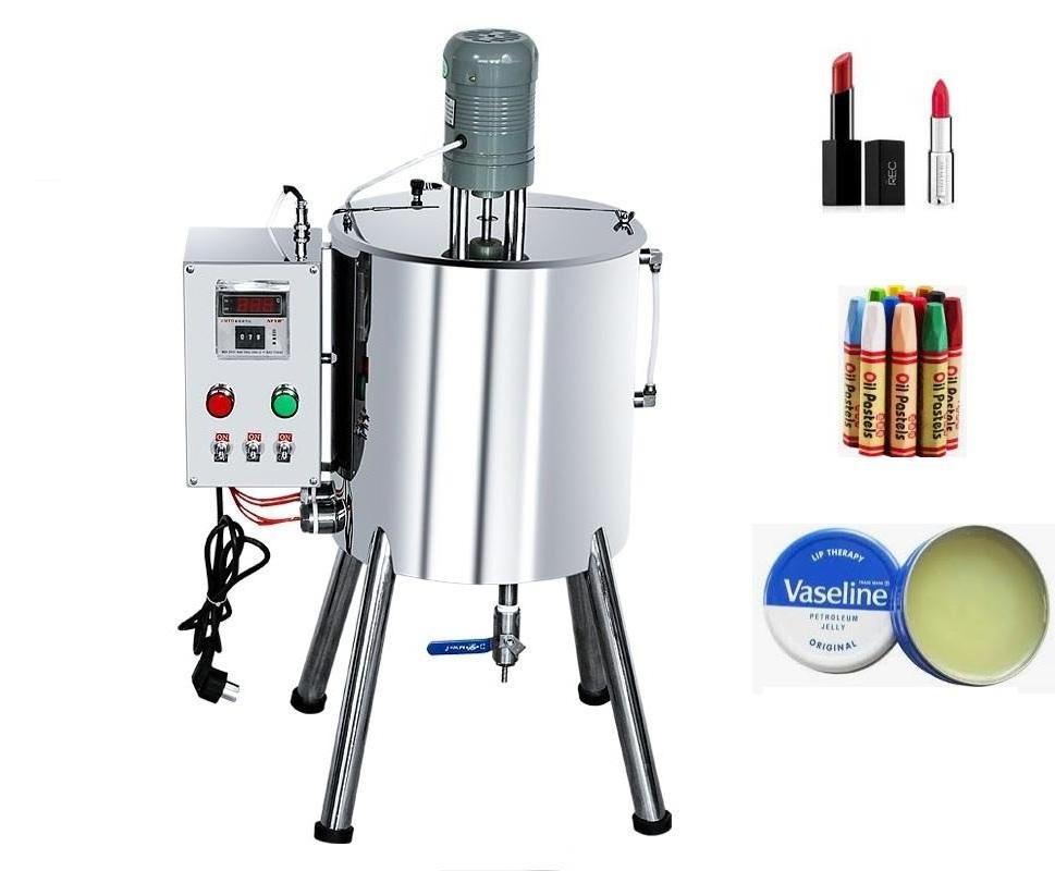 15L 30L Semi Automatic Heating Stirring Liquid Cream Balm Lipstick Mixing Lipbalm Paste Cans Filling Lipstick Making Machine