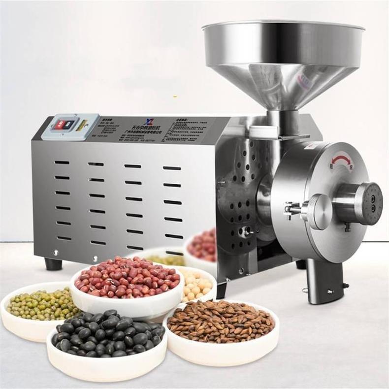 Grain Milling Machines Stainless Steel Dry Tea Crushing Machine Commercial Coffee Grinder Corn Rice Spice Fine Grinder Machine