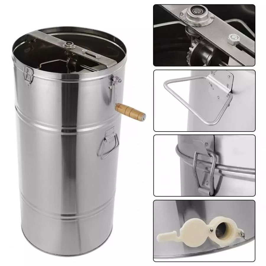 Honey Extractor Stainless Steel Manual 2 Frames Bee Honey Extractor Honey Centrifuge for Beekeeper beekeeping equipment