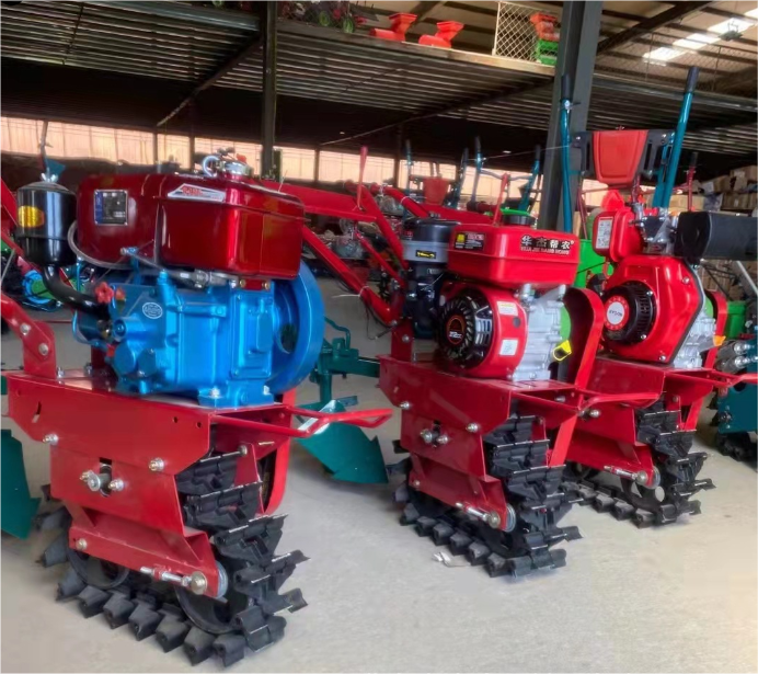 Multifunctional  Diesel Push Chain Crawler Cultivator Orchard Ditching Fertilization Rotary Tiller Farmland Cultivator