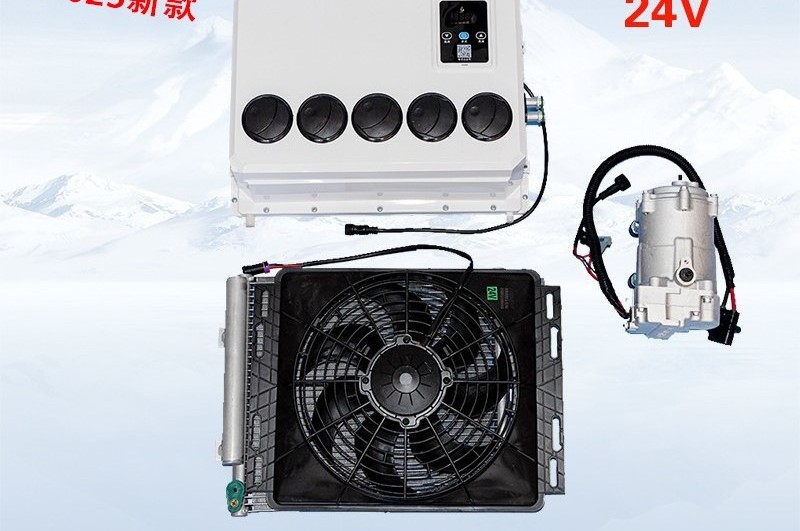 Electric AC Compressor 12V Truck Cooler Parking Air Conditioner Parking Cooler Automatic Kit Tractor Multi Function Cab Battery