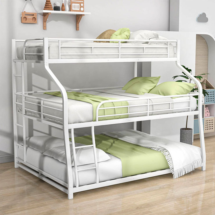 New Design Single Double Triple Queen King Size Good Quality Heavy Duty Steel Metal Loft Bed Adult  Bunk Bed