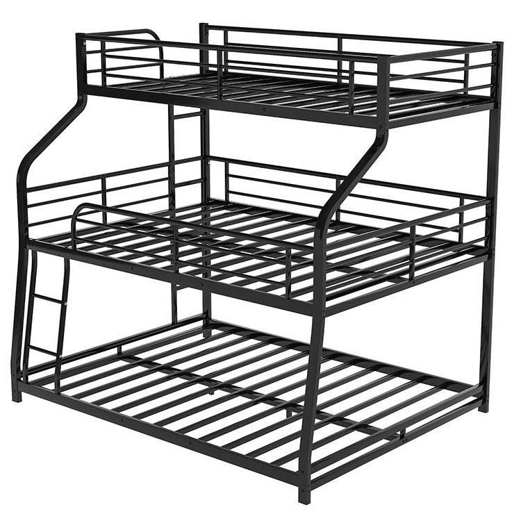 New Design Single Double Triple Queen King Size Good Quality Heavy Duty Steel Metal Loft Bed Adult  Bunk Bed