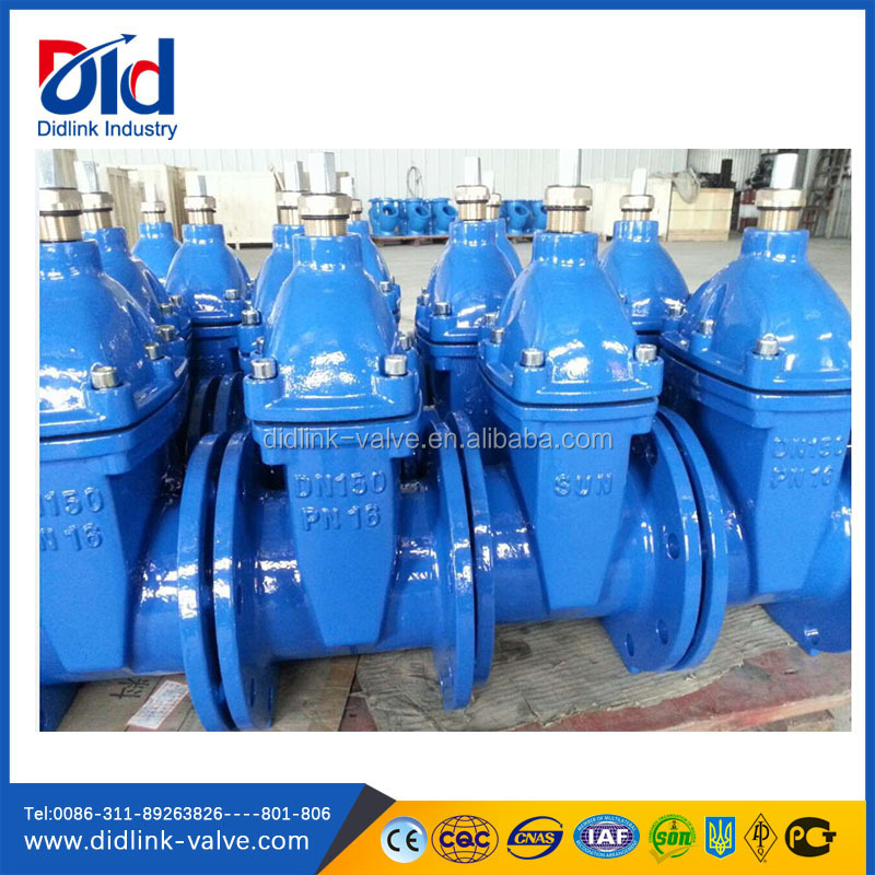 With Price 50mm Cast Iron Pn16 Dn100 Water Din 3352 F4 Resilient Seated Gate Flanged Valve