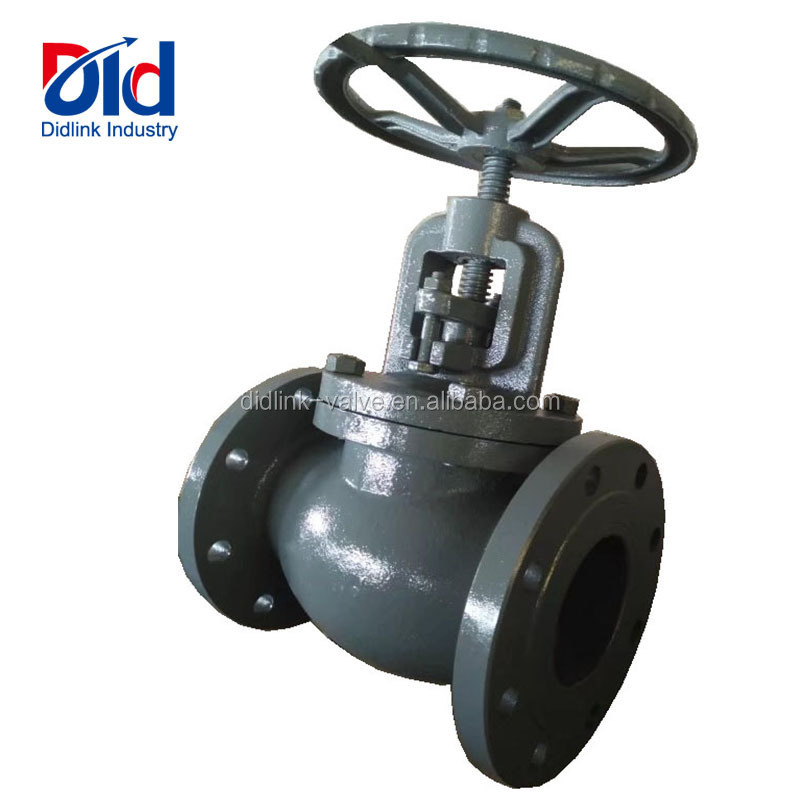 DN65-DN150 Dimension Cast Iron FC200 Angle Bellows Flanged Type Extension Stem Water Flow Check Control Globe Valve