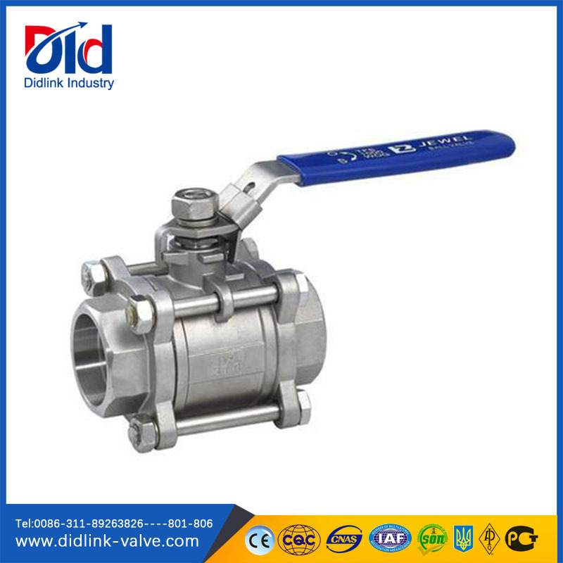 Stainless Steel 2PC Internal Thread Handle Lock Through Water Oil and Gas Ball Valve