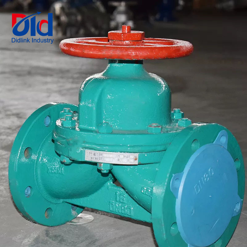 Cast Iron Carbon steel rubber PTFE PFA NBR lined diaphragm valve