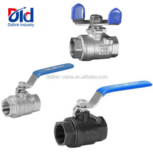 Stainless Steel 2PC Internal Thread Handle Lock Through Water Oil and Gas Ball Valve