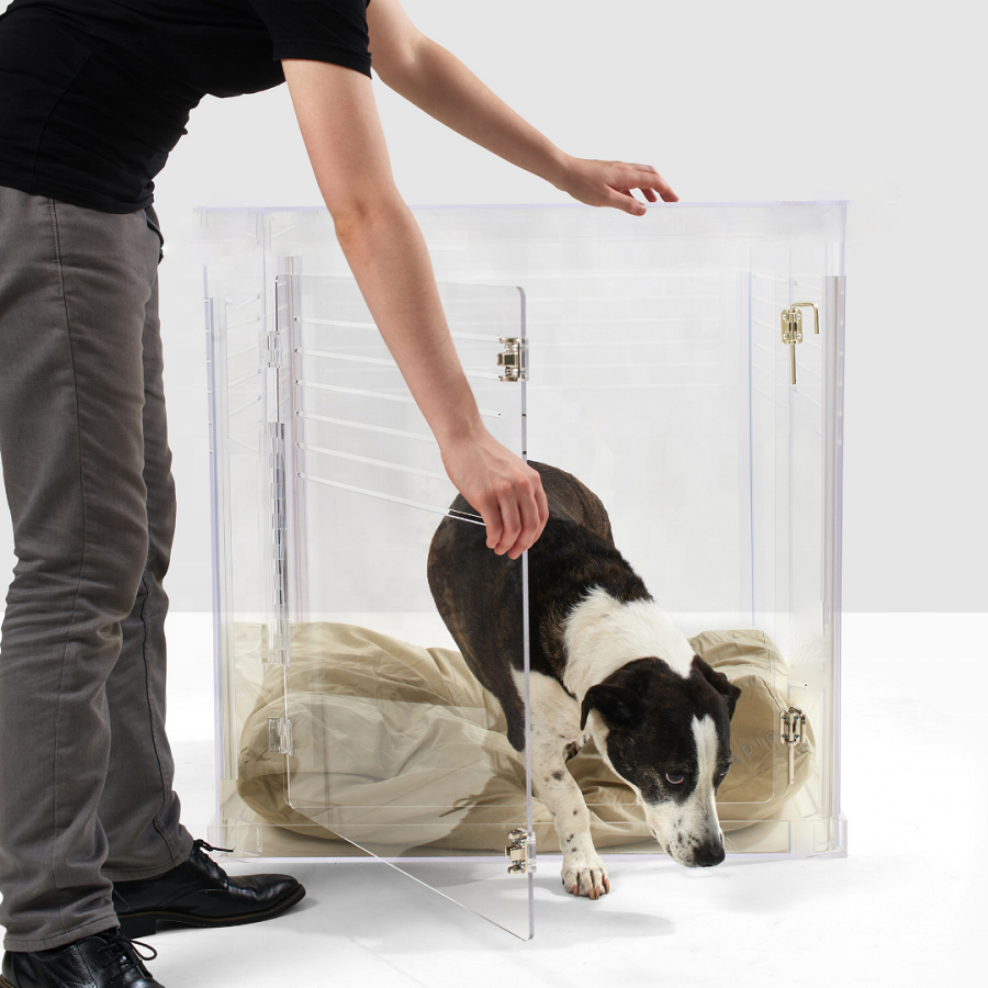 Custom Modern Dog Crate with Acrylic Door