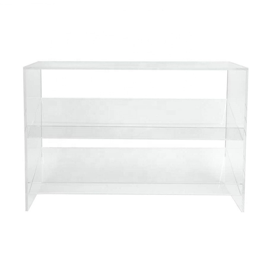 Custom Acrylic Shoe Bench Rack with 2 Shelves