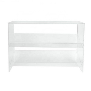 Custom Acrylic Shoe Bench Rack with 2 Shelves