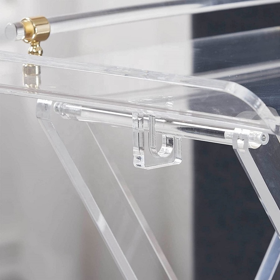 Clear Acrylic Folding Coffee Table with Handles