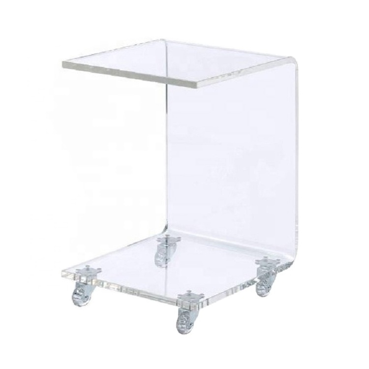 Modern Clear C Table with Casters