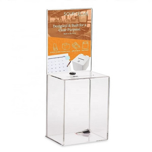 Custom Plastic Donation Box Acrylic, Donate Box, Box Donate for Charity